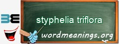 WordMeaning blackboard for styphelia triflora